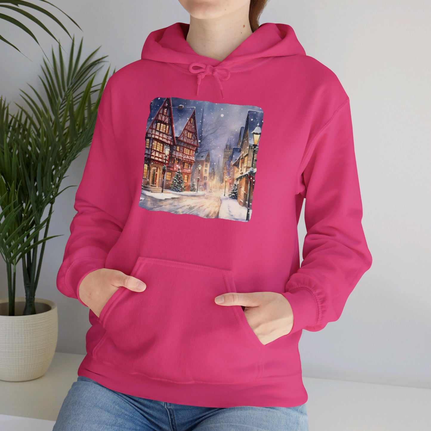 Snowy Christmas Village 13 - Hooded Sweatshirt