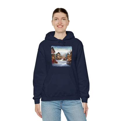 Snowy Christmas Village North Pole - Hooded Sweatshirt