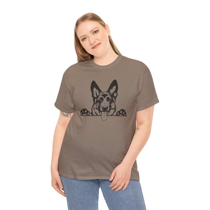 German Shepherd, Peeking with Charm - T-Shirt