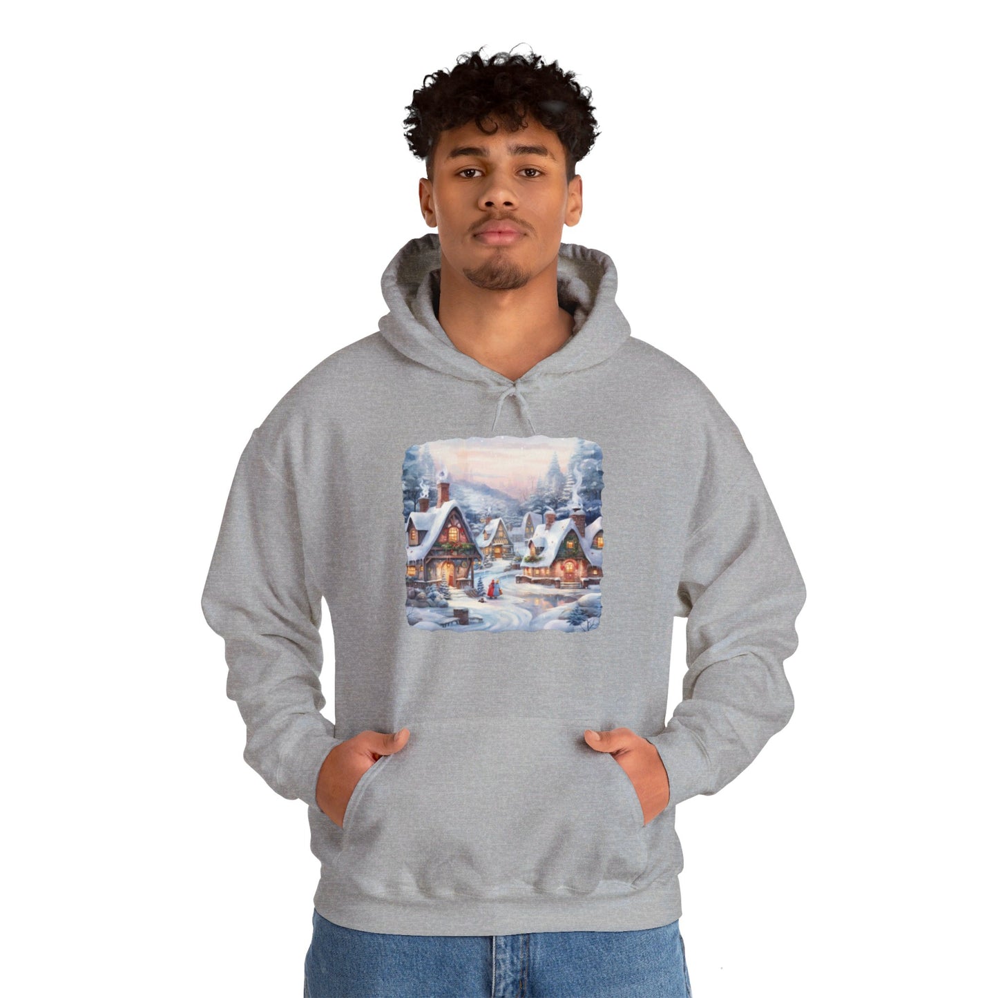 Snowy Christmas Village 6 - Hooded Sweatshirt