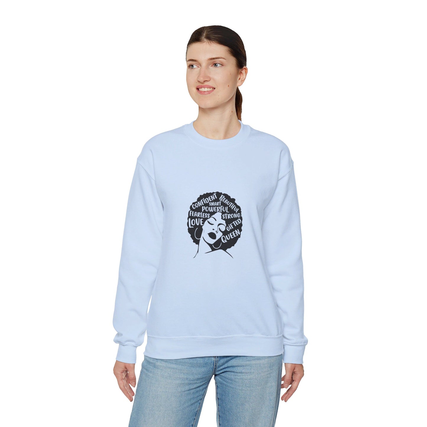 Afro Lady With Words - Crewneck Sweatshirt