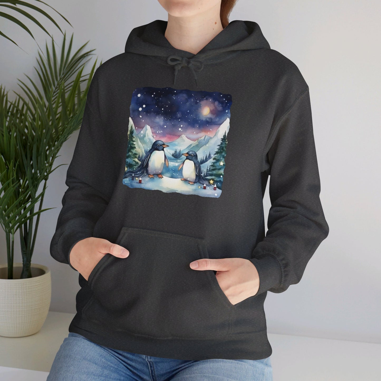 Snowy Christmas Penguins - Hooded Sweatshirt