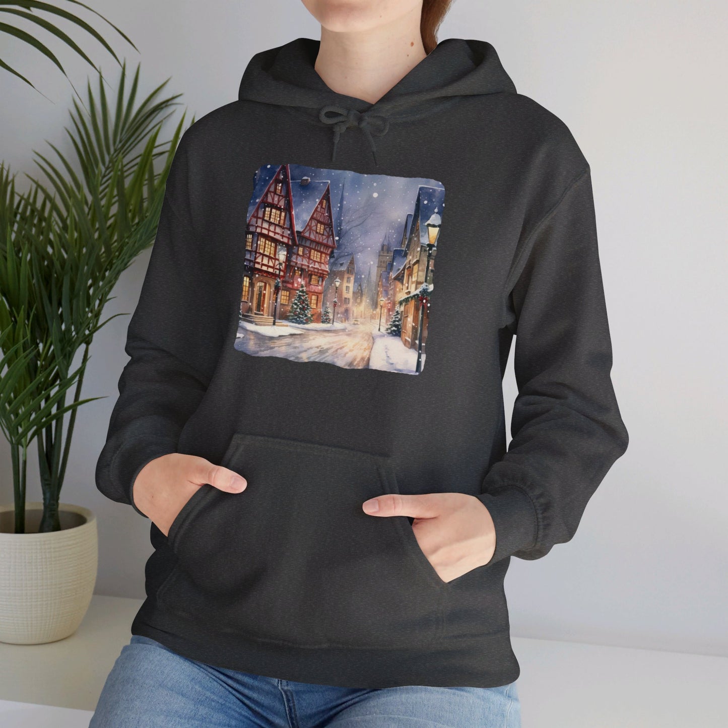 Snowy Christmas Village 13 - Hooded Sweatshirt