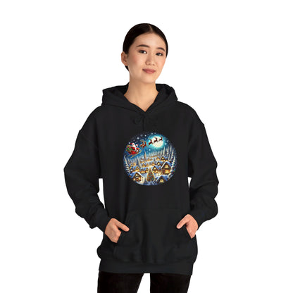 Santa's Snowy Flight - Hooded Sweatshirt