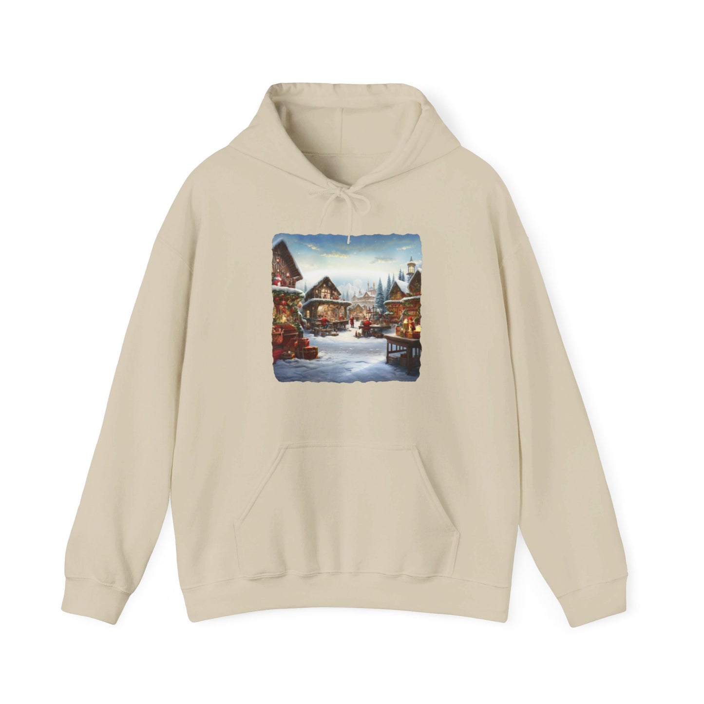 Snowy Christmas Village North Pole - Hooded Sweatshirt