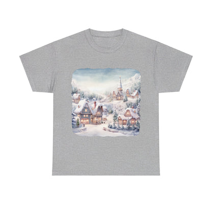 Snowy Christmas Village-T-Shirt