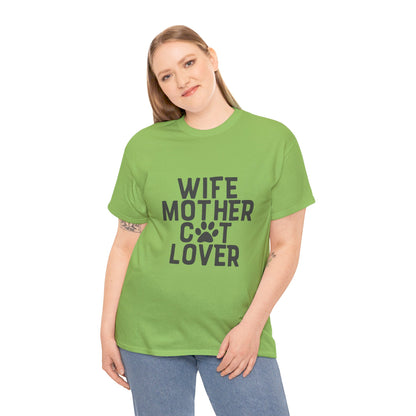 Wife, Mother, Cat lover - T-Shirt