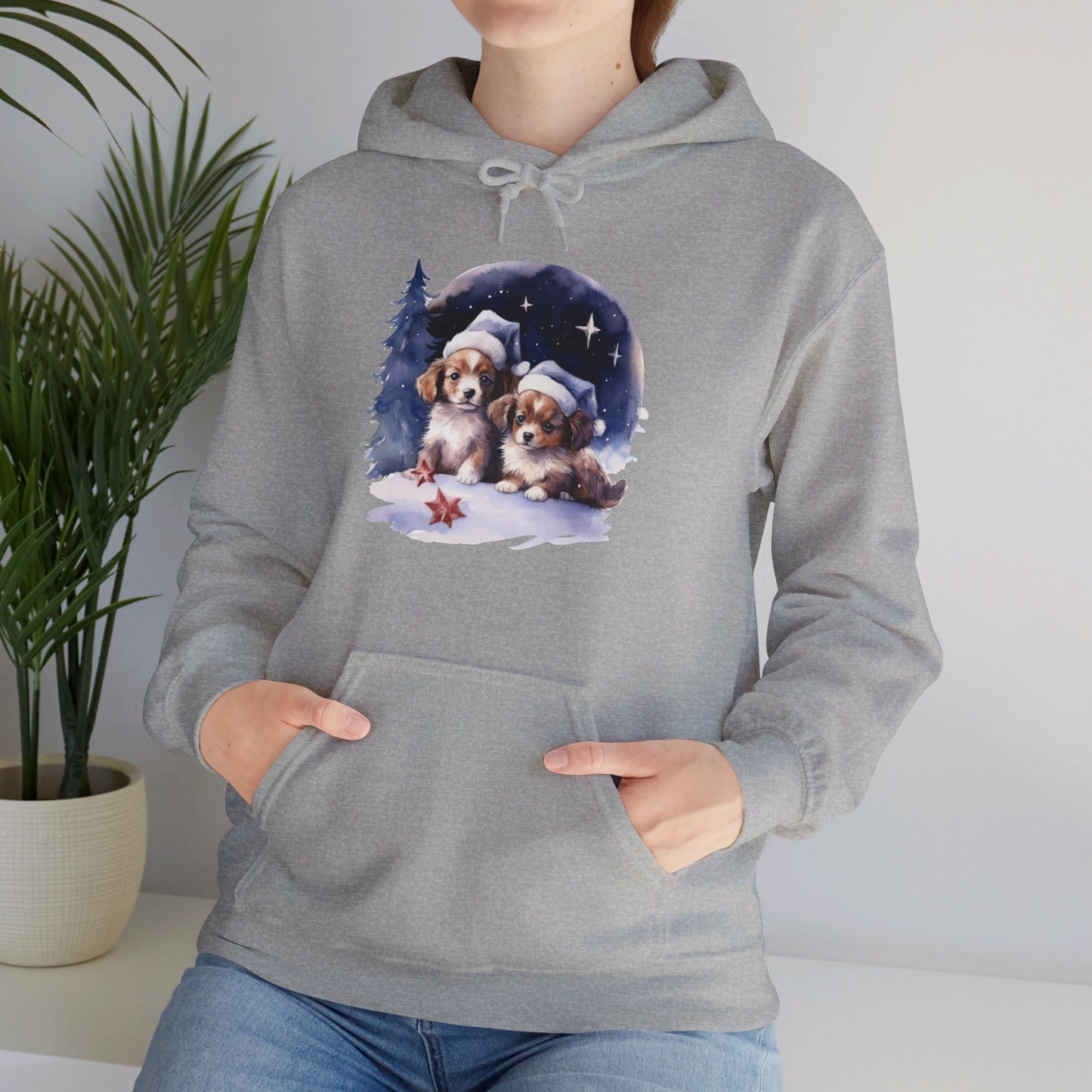 Snowy Christmas Dogs - Hooded Sweatshirt