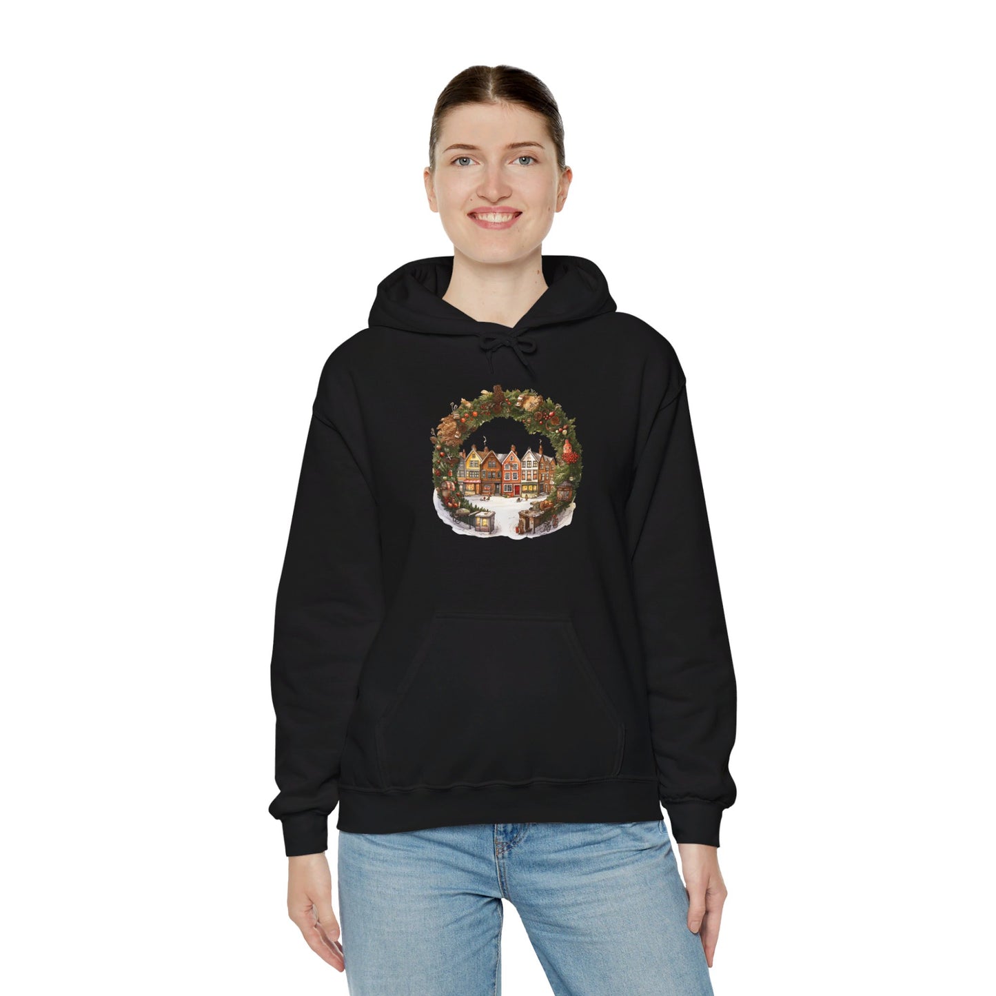 Peaceful Village Christmas - Hooded Sweatshirt