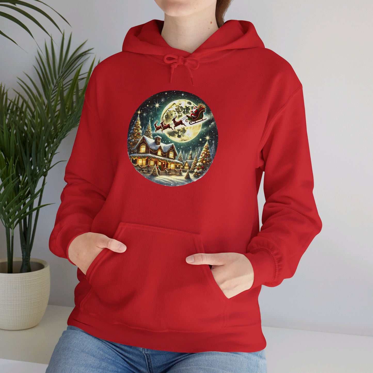 Festive Santa Christmas Village - Hooded Sweatshirt