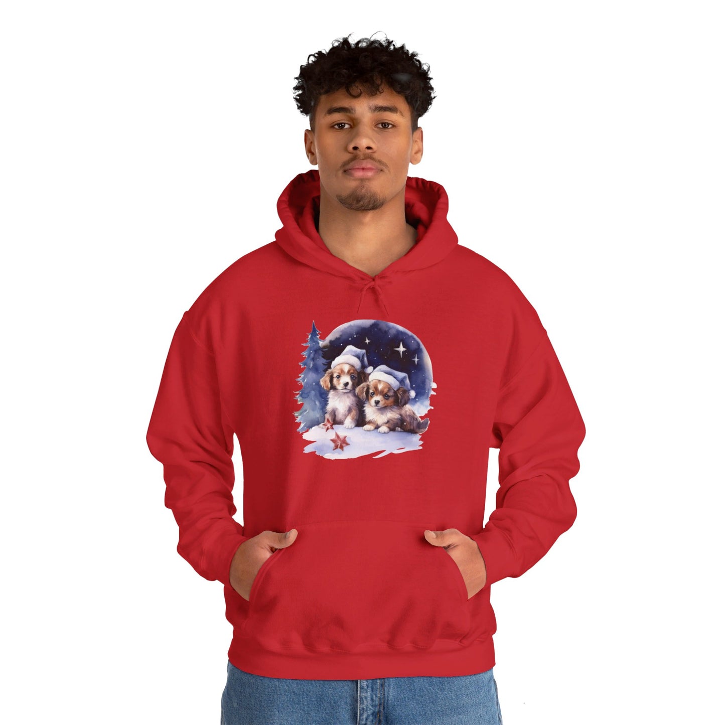 Snowy Christmas Dogs - Hooded Sweatshirt