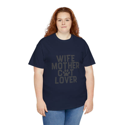 Wife, Mother, Cat lover - T-Shirt