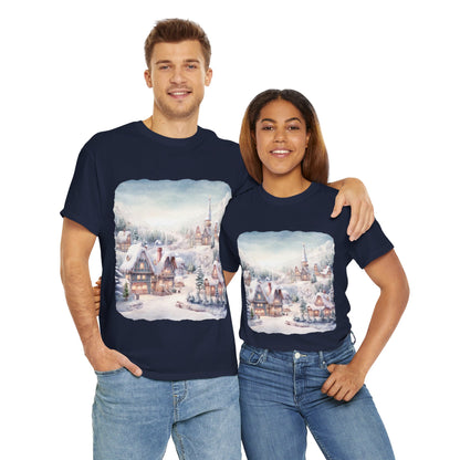 Snowy Christmas Village-T-Shirt