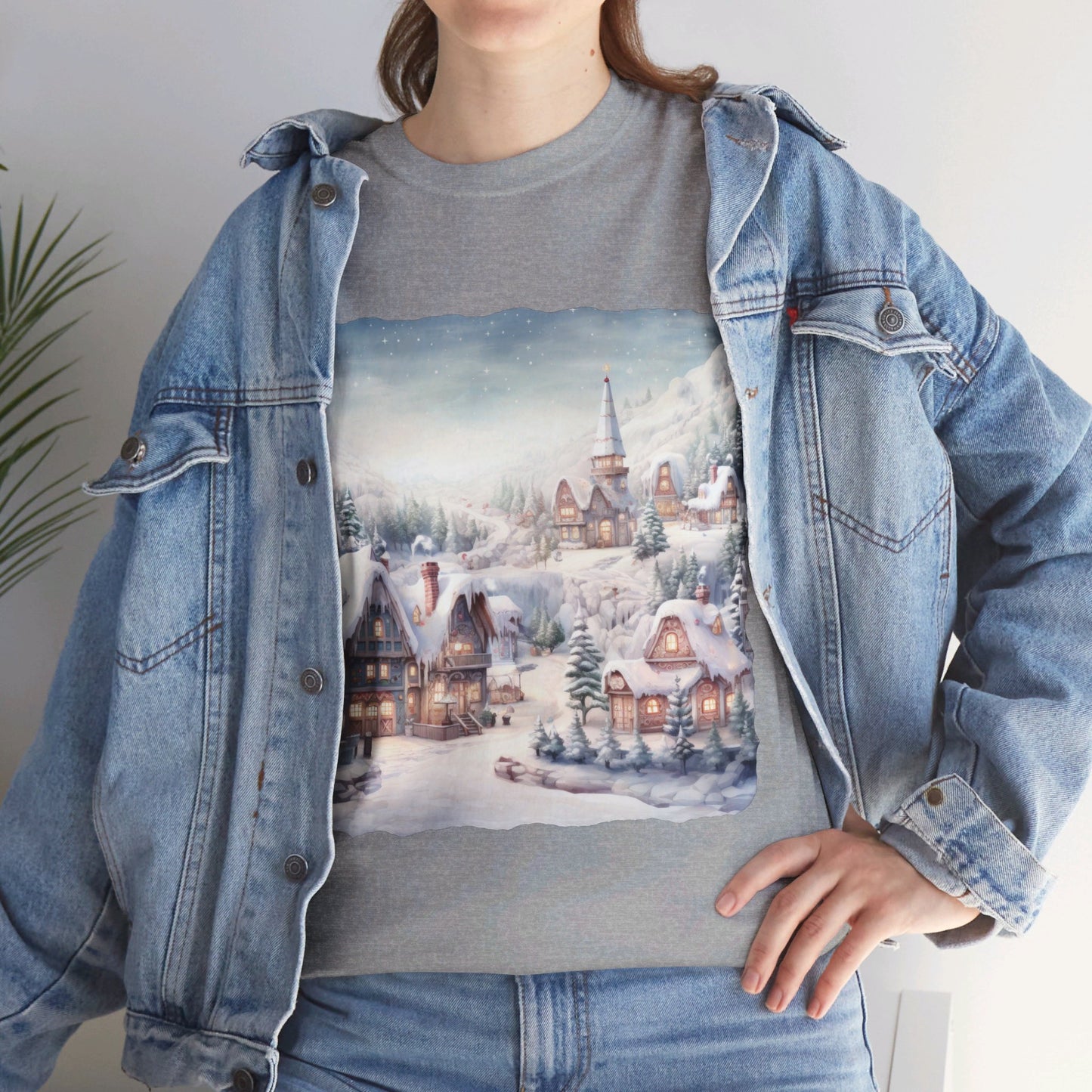 Snowy Christmas Village-T-Shirt