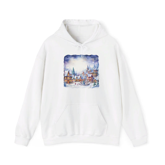 Snowy Christmas Village 15 - Hooded Sweatshirt