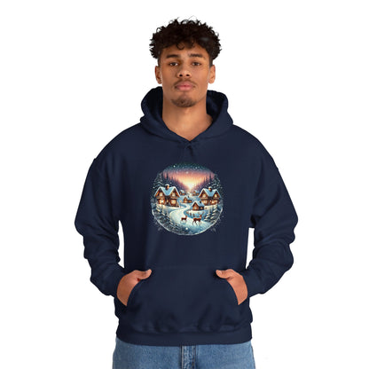 Snow Night Christmas Village - Hooded Sweatshirt