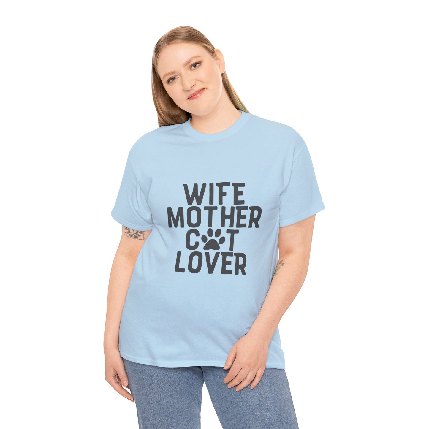 Wife, Mother, Cat lover - T-Shirt