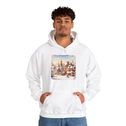 Snowy Christmas Village 12 - Hooded Sweatshirt