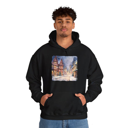 Snowy Christmas Village 13 - Hooded Sweatshirt