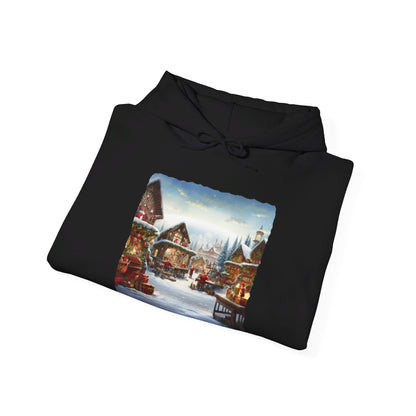 Snowy Christmas Village North Pole - Hooded Sweatshirt