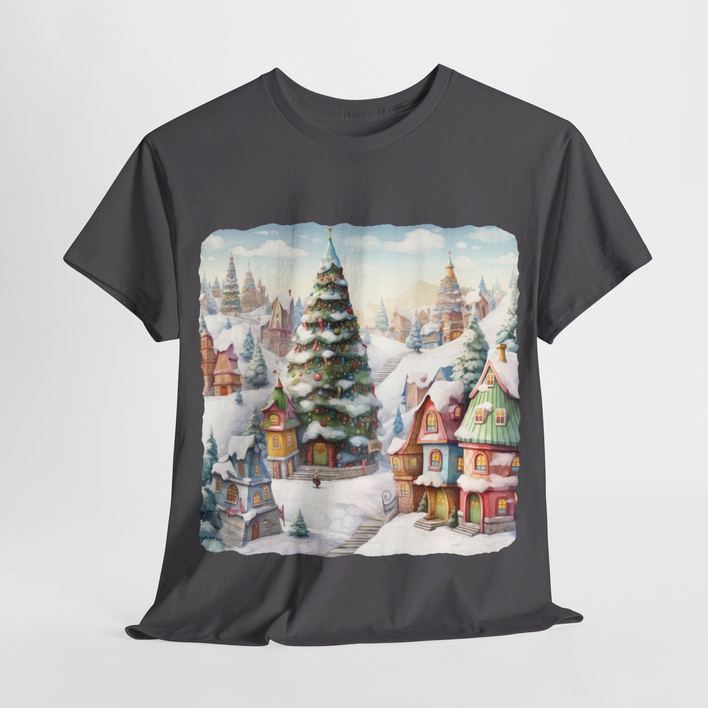 Snowy Christmas Village-16-T-Shirt