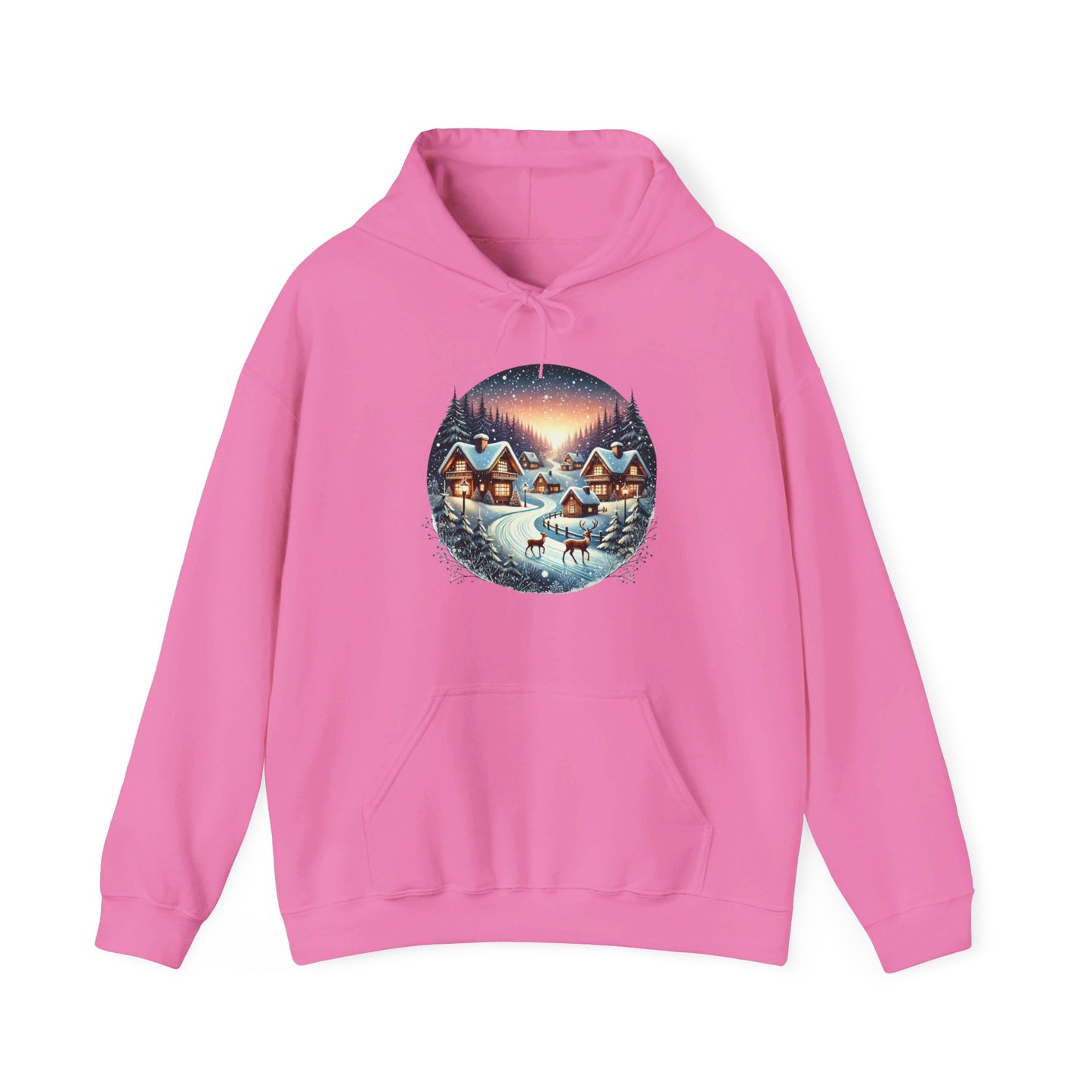 Snow Night Christmas Village - Hooded Sweatshirt