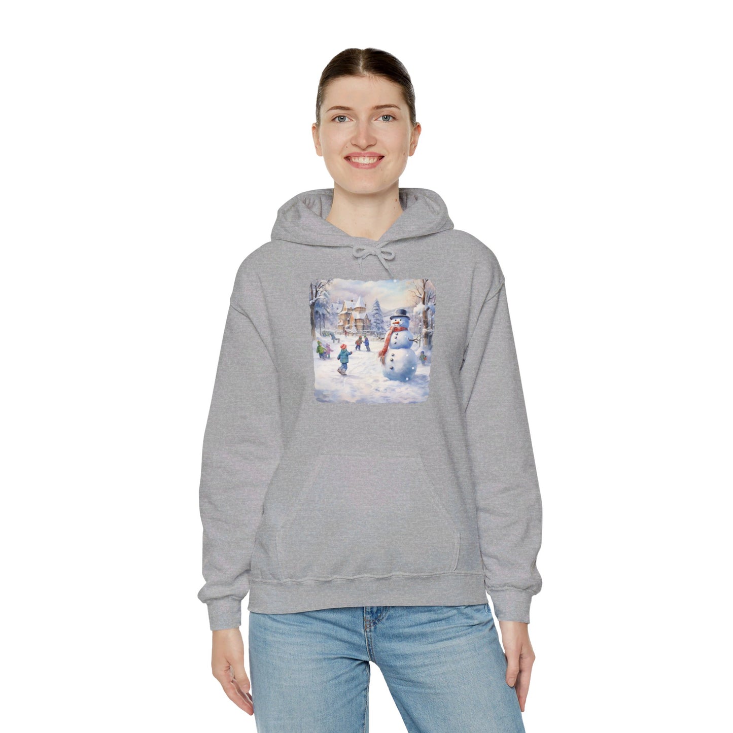 Snowman In Village 2 - Hooded Sweatshirt