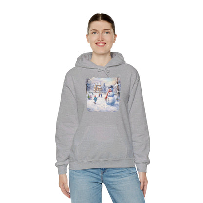 Snowman In Village 2 - Hooded Sweatshirt