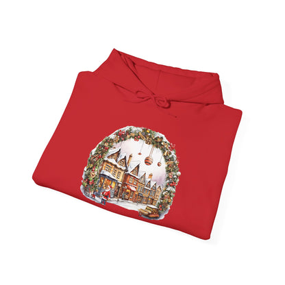 Enchanting Christmas Village Scene - Hooded Sweatshirt