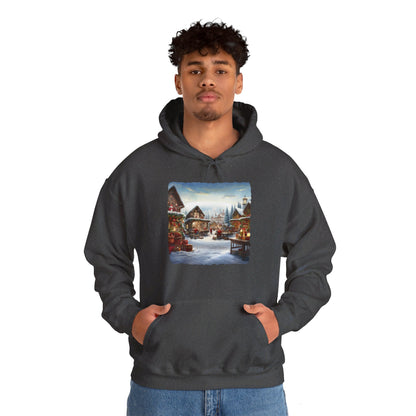 Snowy Christmas Village North Pole - Hooded Sweatshirt