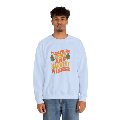 Pumpkin Kisses And Harvest Wishes - Crewneck Sweatshirt