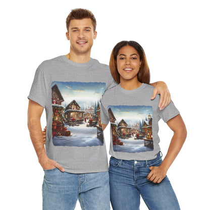 Snowy Christmas Village North Pole-T-Shirt