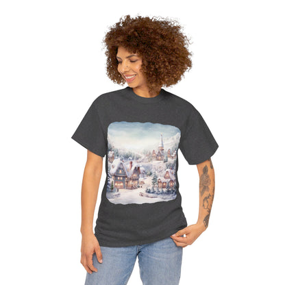 Snowy Christmas Village-T-Shirt