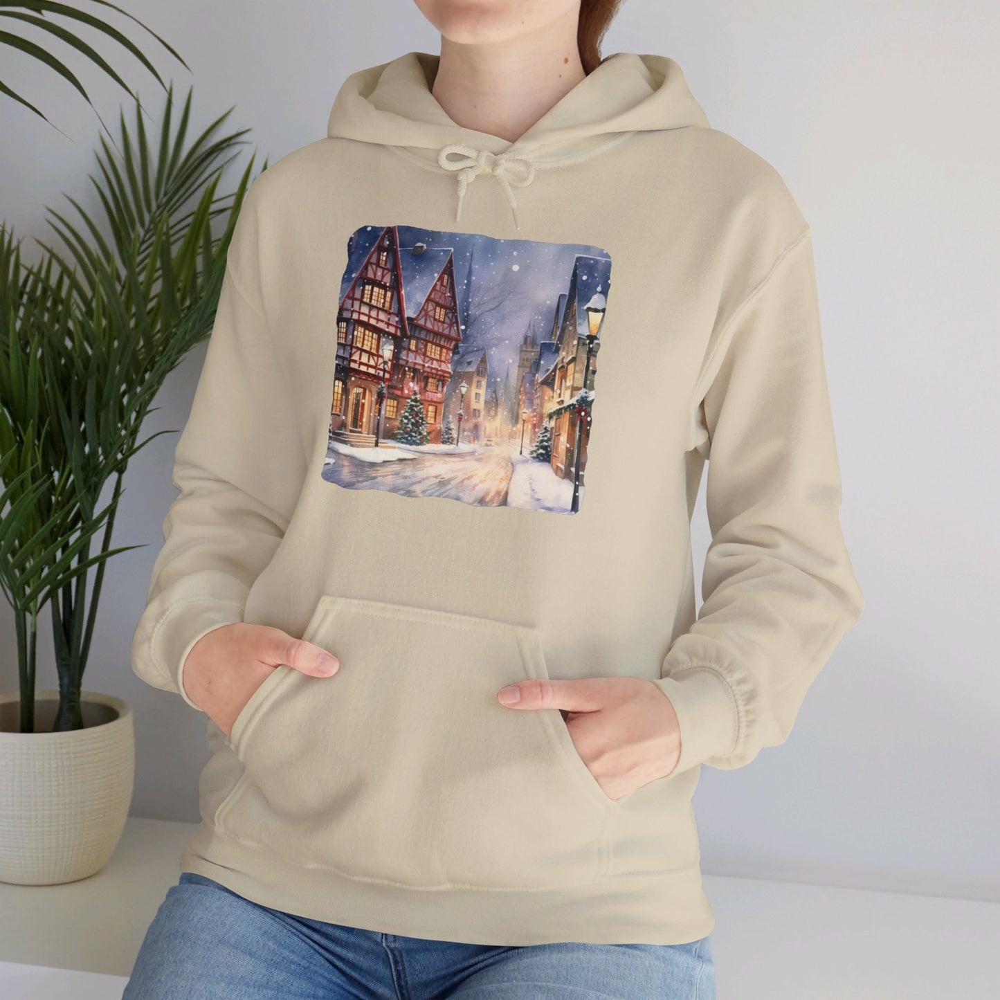 Snowy Christmas Village 13 - Hooded Sweatshirt