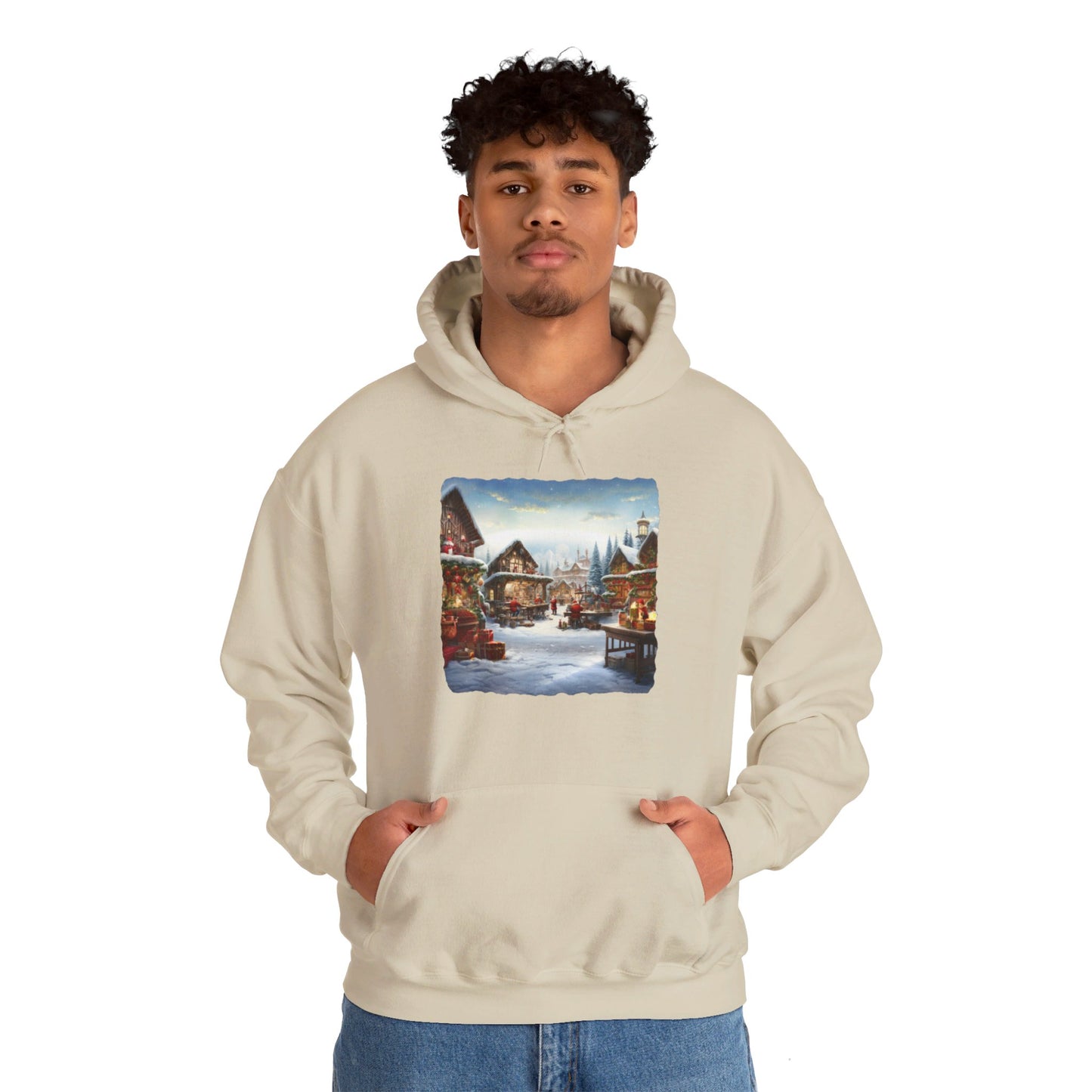 Snowy Christmas Village North Pole - Hooded Sweatshirt