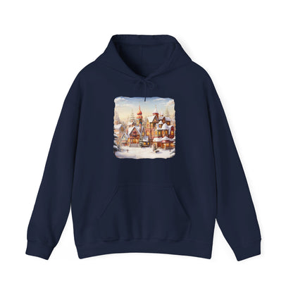 Snowy Christmas Village 12 - Hooded Sweatshirt