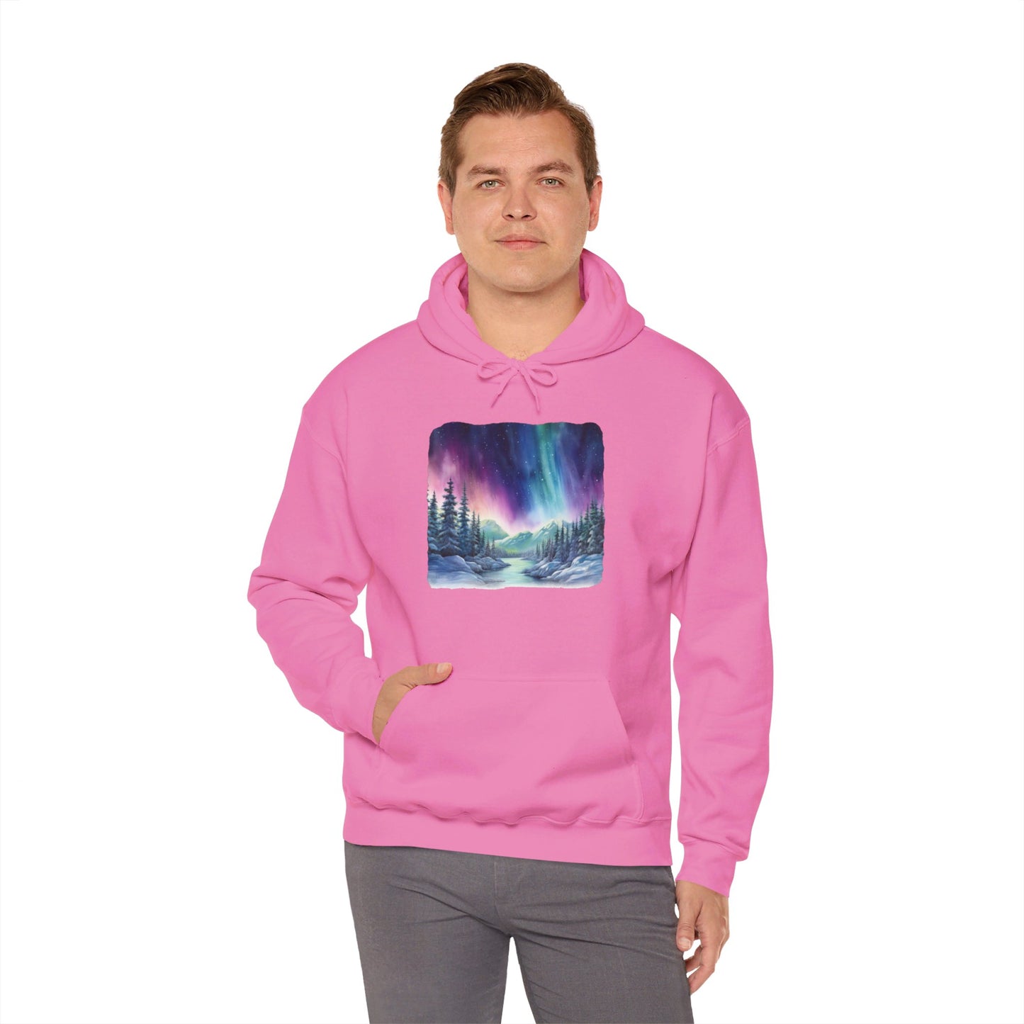 Northern Lights Watercolor - Hooded Sweatshirt