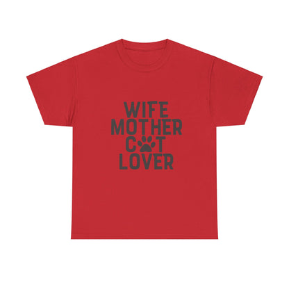 Wife, Mother, Cat lover - T-Shirt