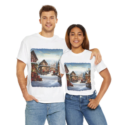 Snowy Christmas Village North Pole-T-Shirt