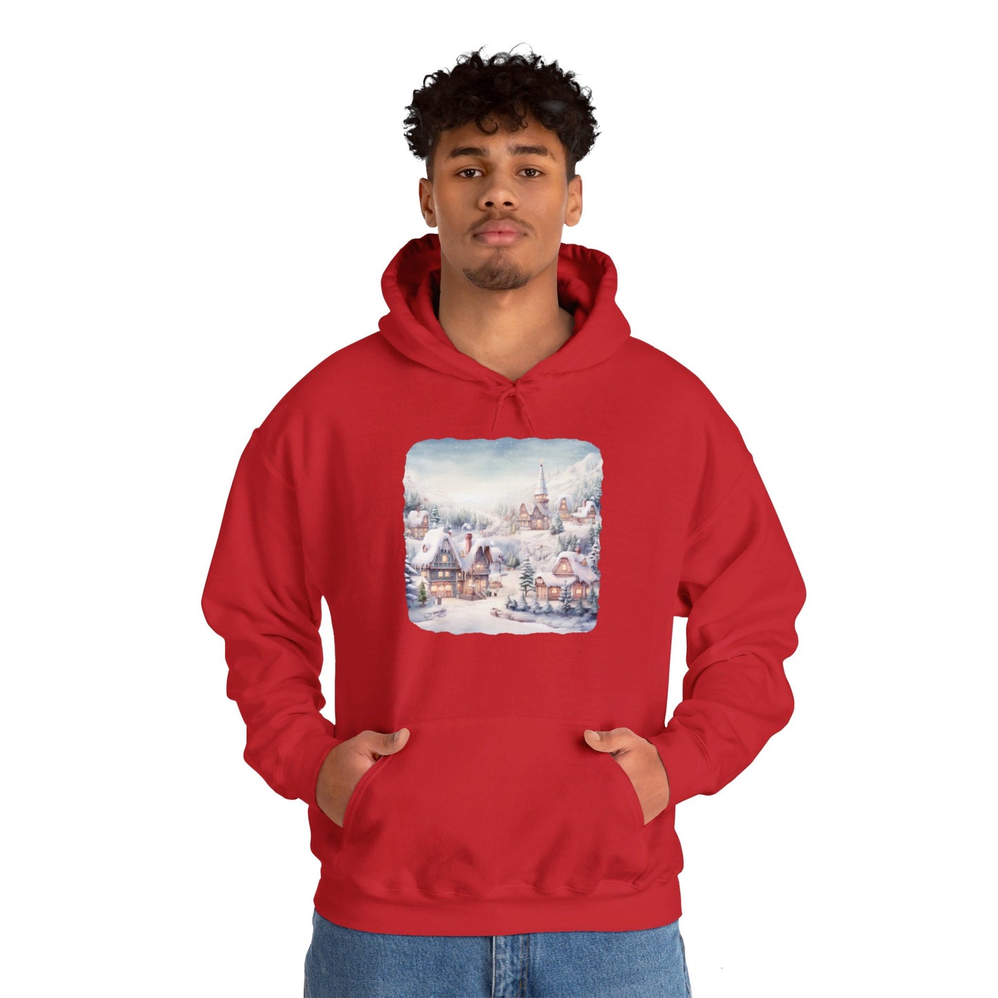 Snowy Christmas Village - Hooded Sweatshirt