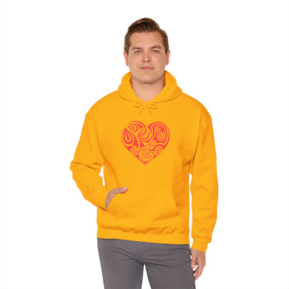 Heartfelt Love, Bold Red Heart - Hooded Sweatshirt