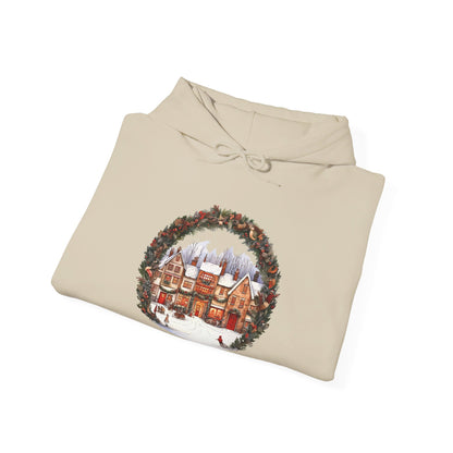 Vintage Christmas Village - Hooded Sweatshirt