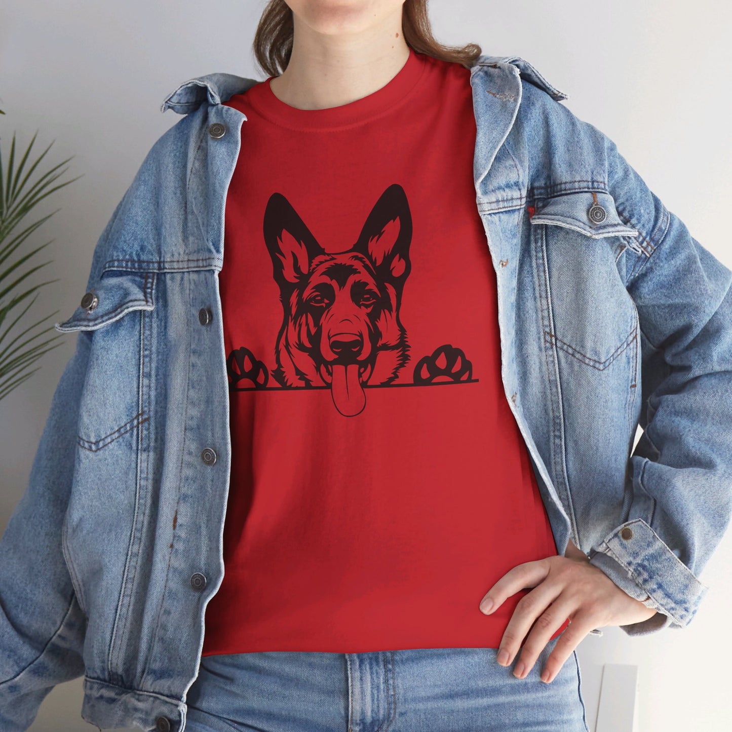 German Shepherd, Peeking with Charm - T-Shirt