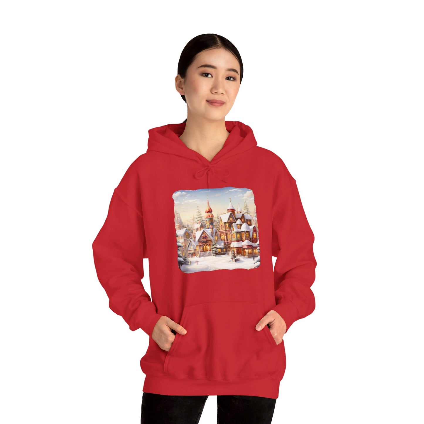 Snowy Christmas Village 12 - Hooded Sweatshirt