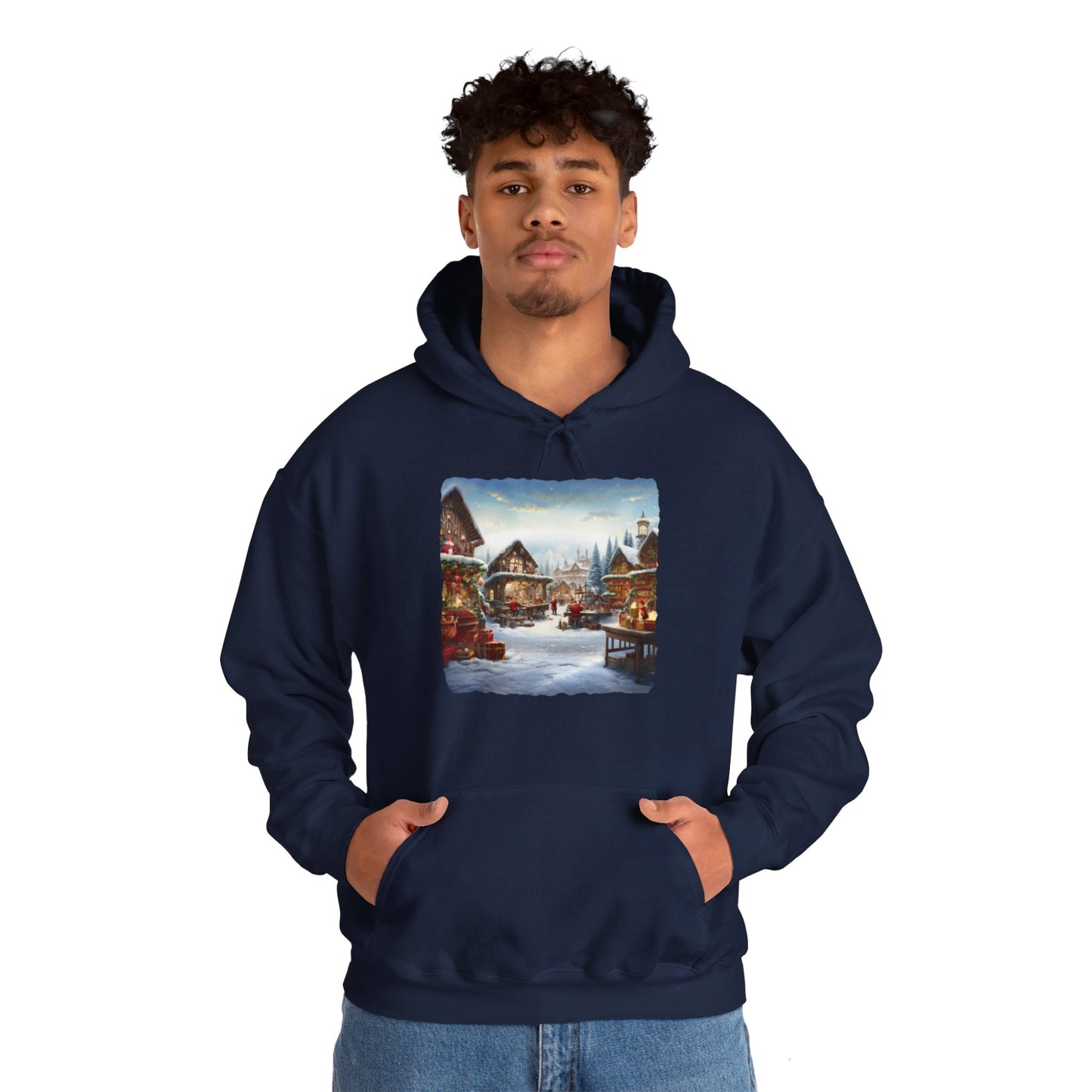 Snowy Christmas Village North Pole - Hooded Sweatshirt