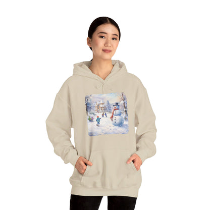 Snowman In Village 2 - Hooded Sweatshirt