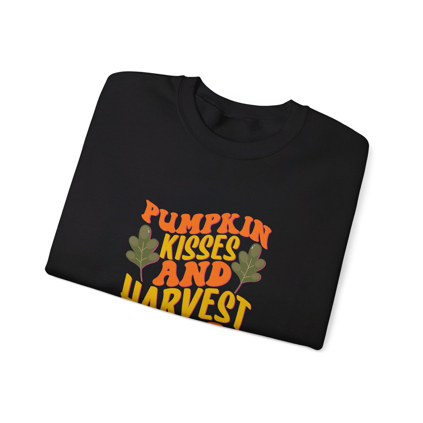 Pumpkin Kisses And Harvest Wishes - Crewneck Sweatshirt