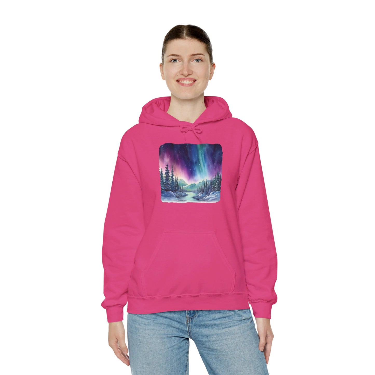 Northern Lights Watercolor - Hooded Sweatshirt