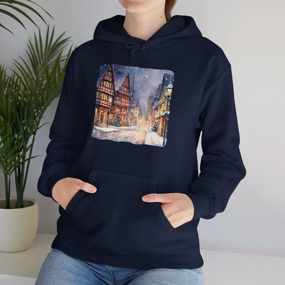 Snowy Christmas Village 13 - Hooded Sweatshirt