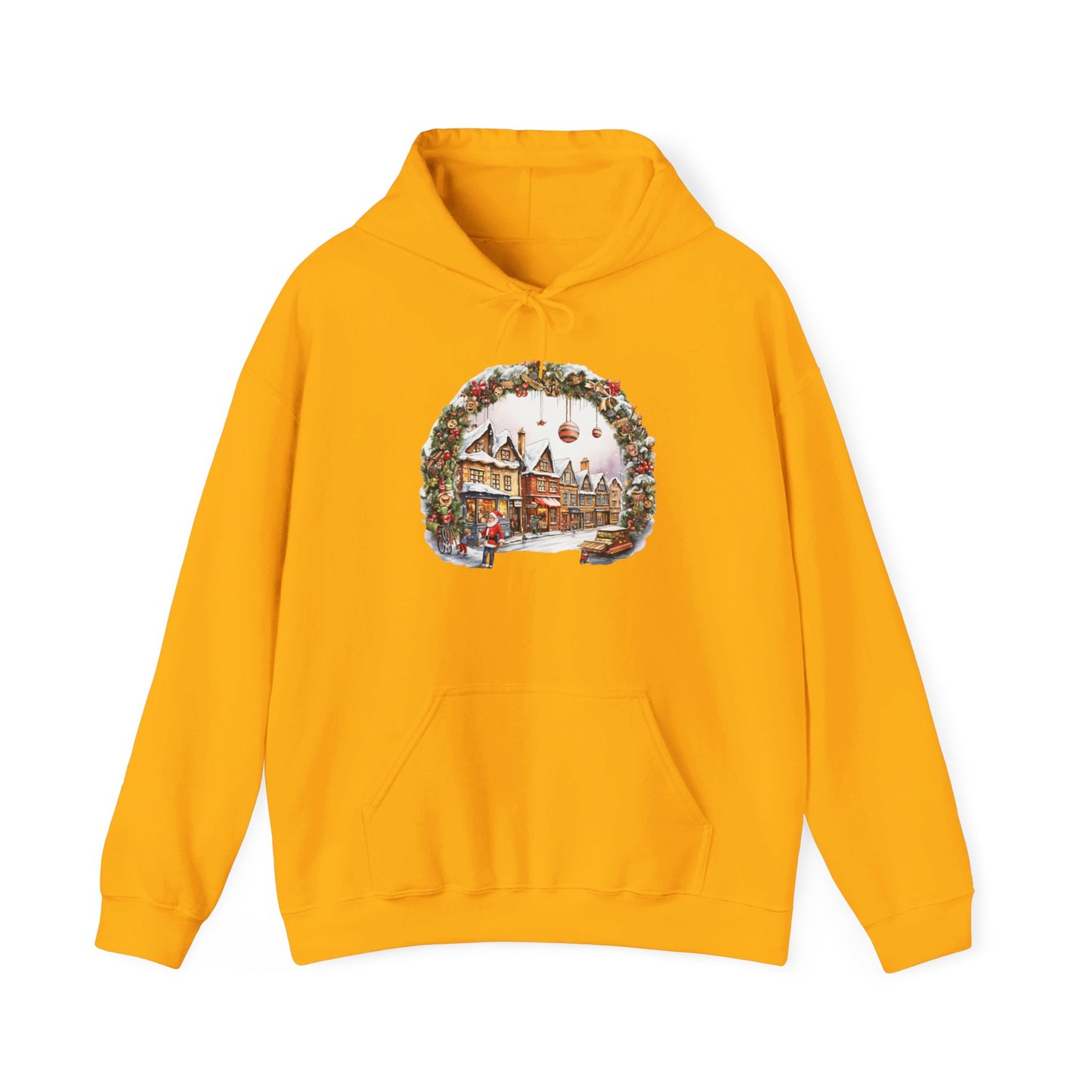 Enchanting Christmas Village Scene - Hooded Sweatshirt